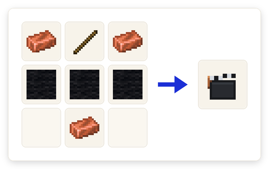 Crafting recipe for Clapperboard