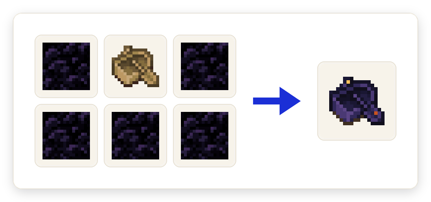 Crafting recipe for Lava Boat