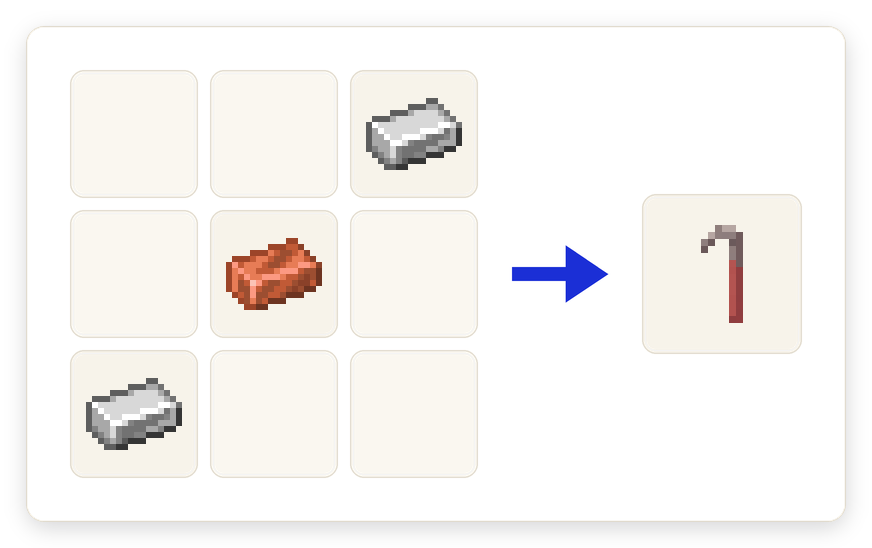 Crafting recipe for Crowbar