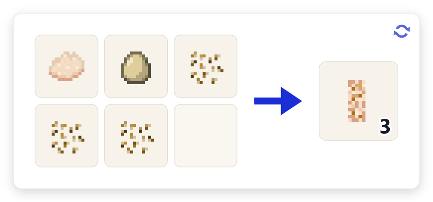Crafting recipe for Raw Fishcake