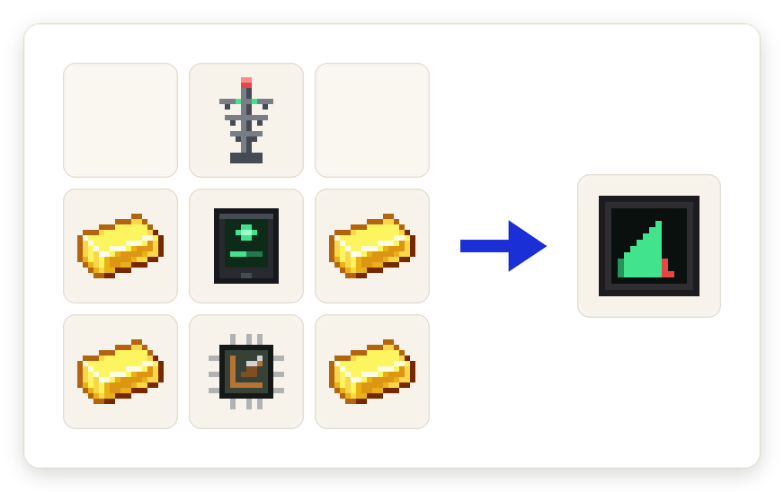 Crafting recipe for Stonks Terminal