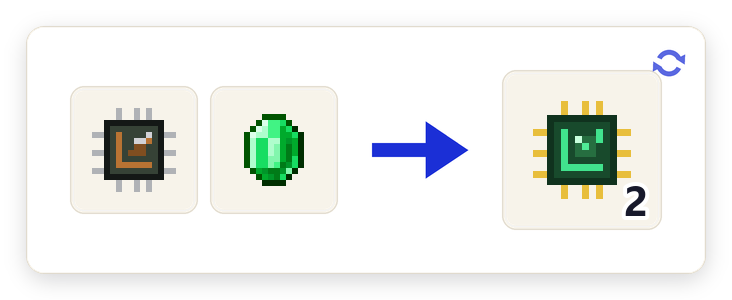 Crafting recipe for Villager Chip