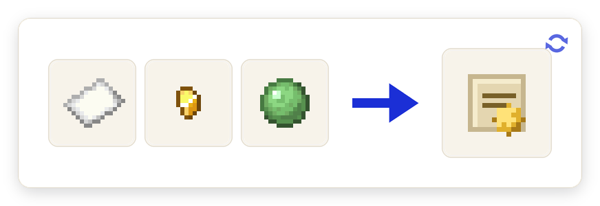Crafting recipe for Claim Stamp