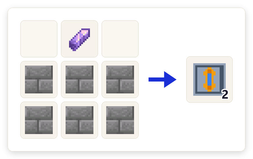 Crafting recipe for Boundary Stone