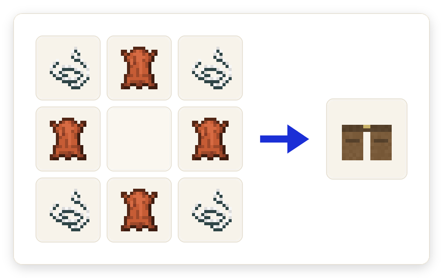 Crafting recipe for Saddlebags