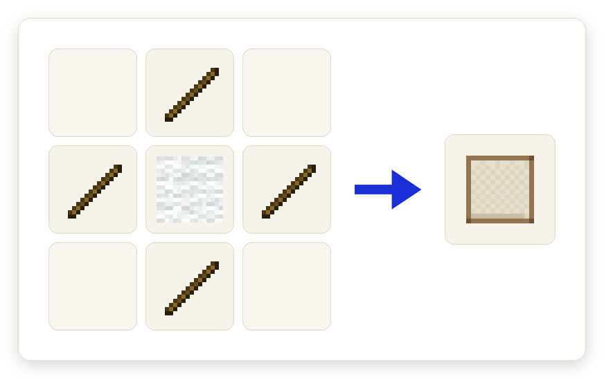 Crafting recipe for Blank Canvas