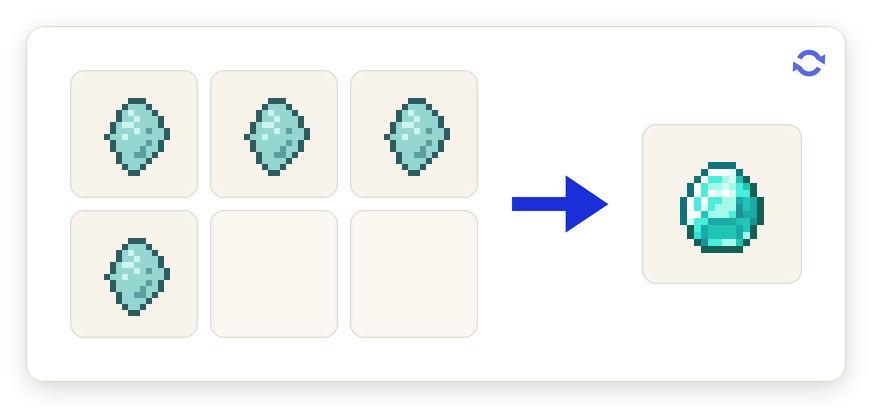 Crafting recipe for Diamond Fragment To Diamond