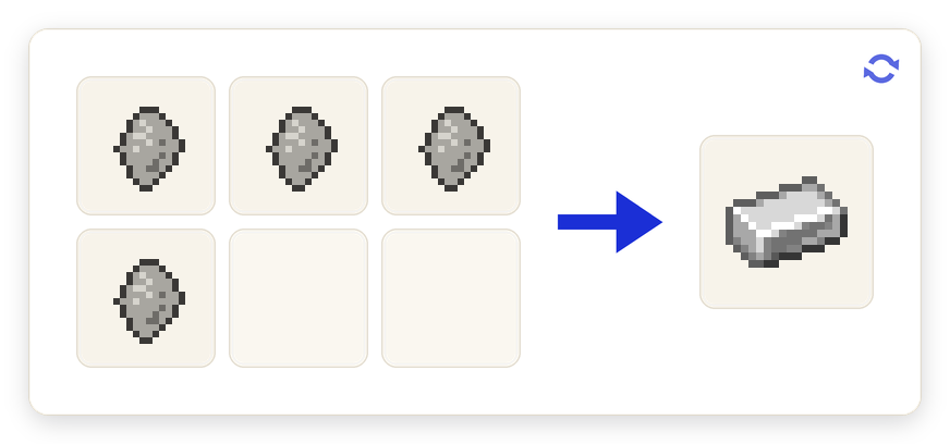 Crafting recipe for Iron Scrap To Ingot