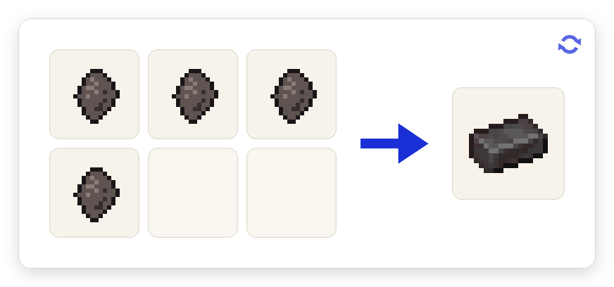 Crafting recipe for Netherite Fleck To Ingot