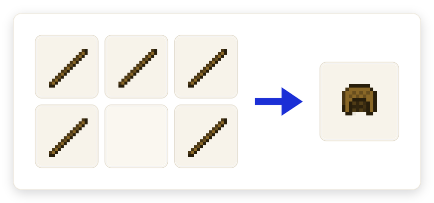 Crafting recipe for Stick Helmet