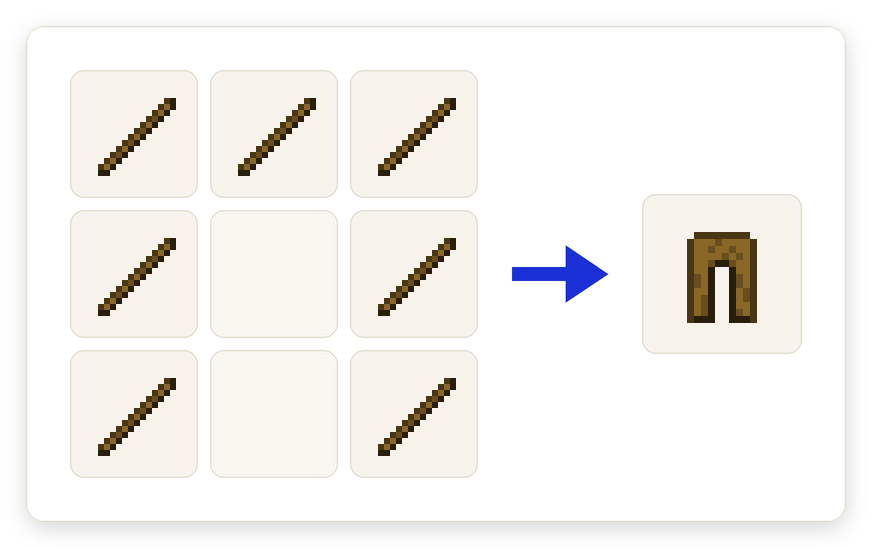 Crafting recipe for Stick Leggings